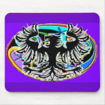 Phoenix on Triple Spiral Oval Mousepad