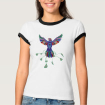 Phoenix Star Ladies Ringer t-shirts by templegreen Phoenix Star Ladies Ringer t-shirts