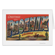 Phoeniz, Arizona - Large Letter Scenes Greeting Card