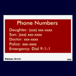 Phone List Wall Decal wall decals by artnip Phone List Wall Decal wall decals