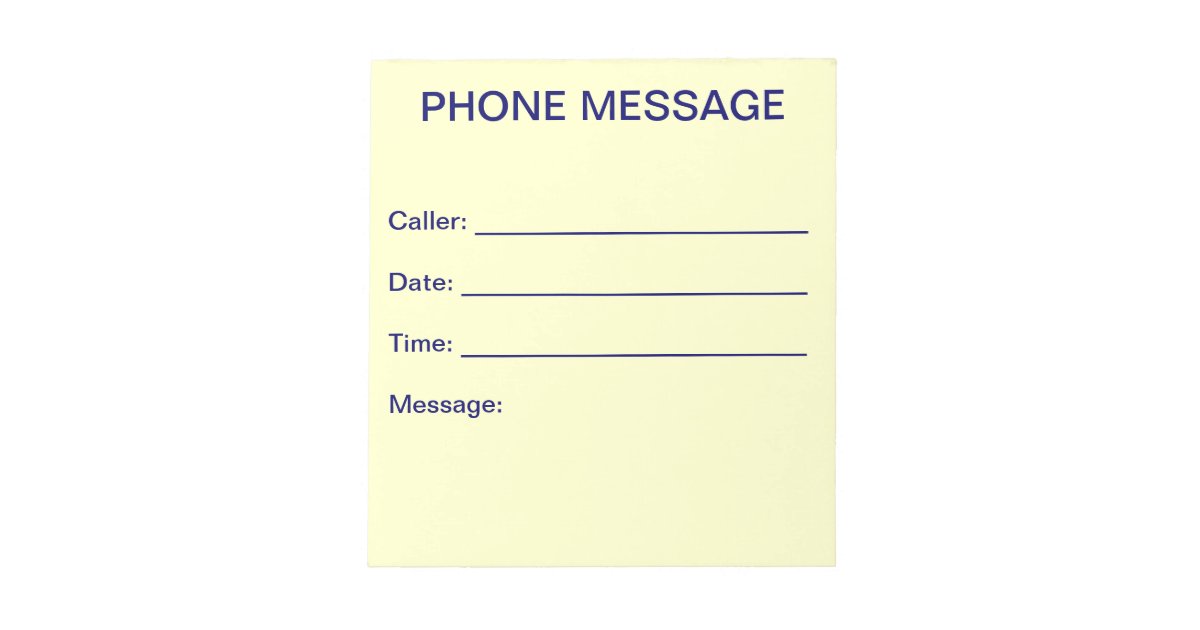 Phone Message Notepad Zazzle