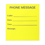 Phone Message Notepad (Bright Yellow)