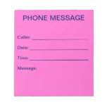 Phone Message Notepad (Light Pink)