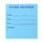 Phone Message Notepad (Sky Blue)