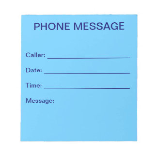 Phone Message Notepad (Sky Blue)