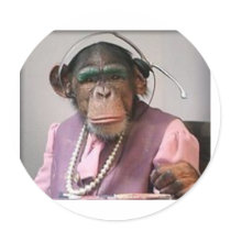 phone monkey round stickers