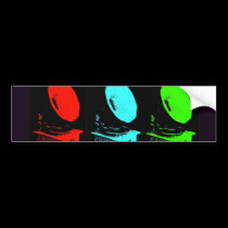 Phonograph Collage bumper stickers