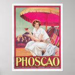 Phoscao Vintage Chocolate Drink Ad Art Poster