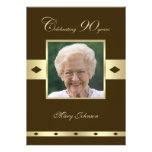 Photo 90th Birthday Party Invitation -- Brown