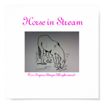 Photo 944, Horse in Stream, ©2011 Keytara Desig... posters