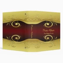 Photo Album Elegant Red and Gold Vinyl Binders