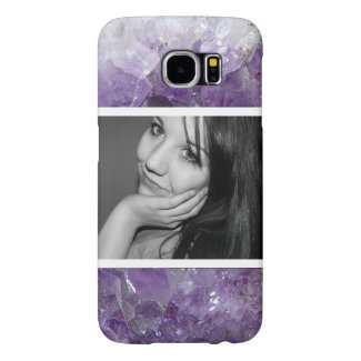Photo and Pretty Purple Amethyst Crystals Samsung Galaxy S6 Cases