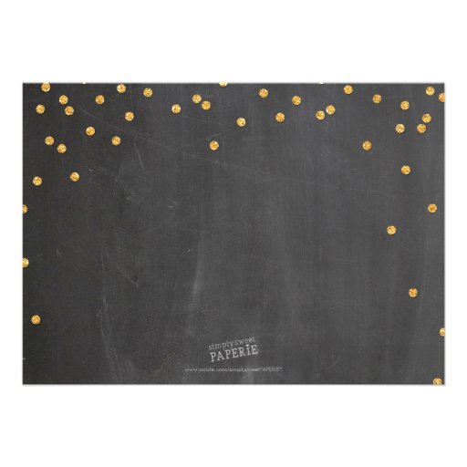 PHOTO BAPTISM gold glitter confetti chalkboard Personalized Announcement