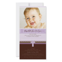 PHOTO BAPTISM INVITATIONS :: pure 1 Customized Photo Card