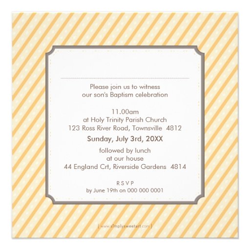 PHOTO BAPTISM INVITES :: candystripes 6SQ