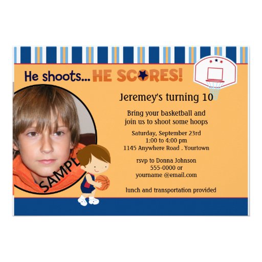 Basketball Birthday Invitations