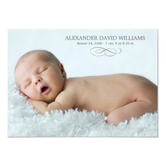 Photo Birth Announcement | Simple Elegance