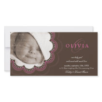 PHOTO BIRTH ANNOUNCEMENTS :: sweet bloom 7L Personalized Photo Card