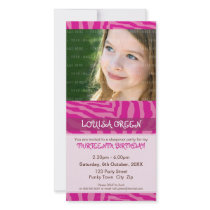 PHOTO BIRTHDAY INVITATIONS :: animal print 3 Photo Card Template