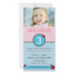 PHOTO BIRTHDAY INVITATIONS :: ladybird 3P Customized Photo Card