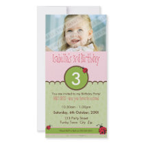 PHOTO BIRTHDAY INVITATIONS :: ladybird 4P Custom Photo Card