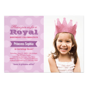 Photo Birthday Party Invitation | Purple Princess