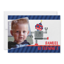 PHOTO BIRTHDAY PARTY INVITES :: robot dancing 3L