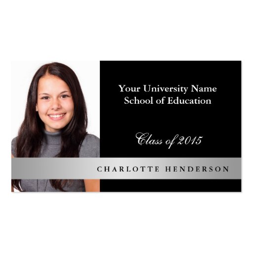 Photo black graduation formal networking student business cards