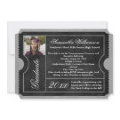 Photo Black Graduation Ticket Invitations invitation