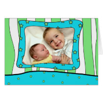 photo blue and green stripes card