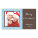 Photo blue argyle Merry Christmas large sticker sticker