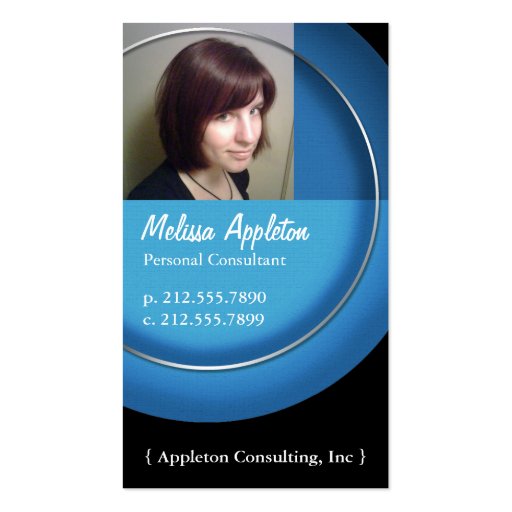 Photo - Blue Circle Professional Business Cards (front side)