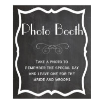 Photo Booth Chalkboard Wedding Sign Poster