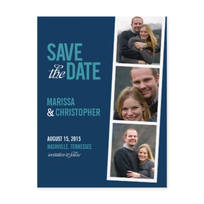 Photo Booth Style Save The Date Card Post Cards