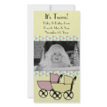 Photo Card Birth Announcement for Twins