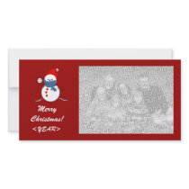 Photo Card - Christmas Baseball Snowman