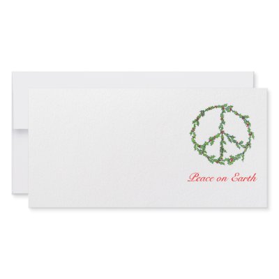 Photo Card Christmas Peace Wreath, Peace on Earth by mnisly
