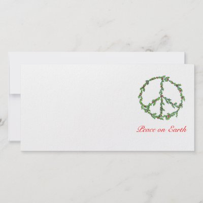 Photo Card Christmas Peace Wreath, Peace on Earth