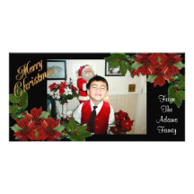 Photo Card Christmas poinsettias
