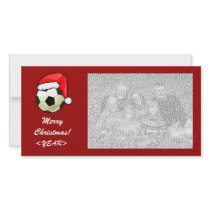 Photo Card - Christmas Soccerball photo cards by pawtraitart Photo Card - Christmas Soccerball photo cards
