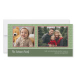 Photo Card: Green/Red w/2 photos - horizontal photo cards