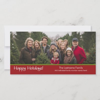 Photo Card: Happy Holidays with 1 large photo