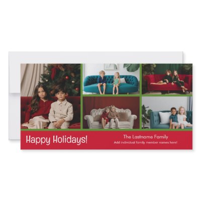 Photo Card: Happy Holidays with 5 photo collage by MarshEnterprises
