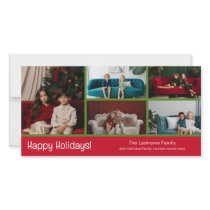Photo Card: Happy Holidays with 5 photo collage