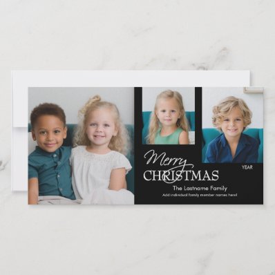 Photo Card: Merry Christmas black & white