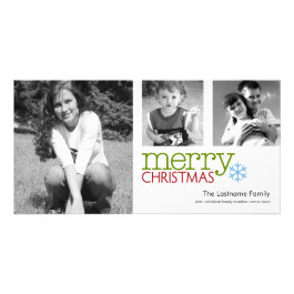 Photo Card: Merry Christmas black & white