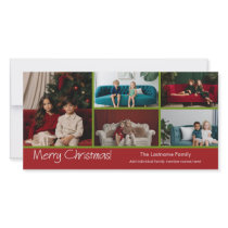 Photo Card: Merry Christmas with 5 photo collage photo cards