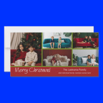 Photo Card: Merry Christmas with 5 photo collage