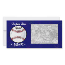 Photo Card - New Year Baseball photo cards by pawtraitart Photo Card - New Year Baseball photo cards