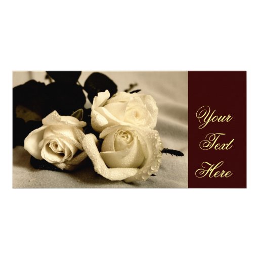 Photo Card with white roses